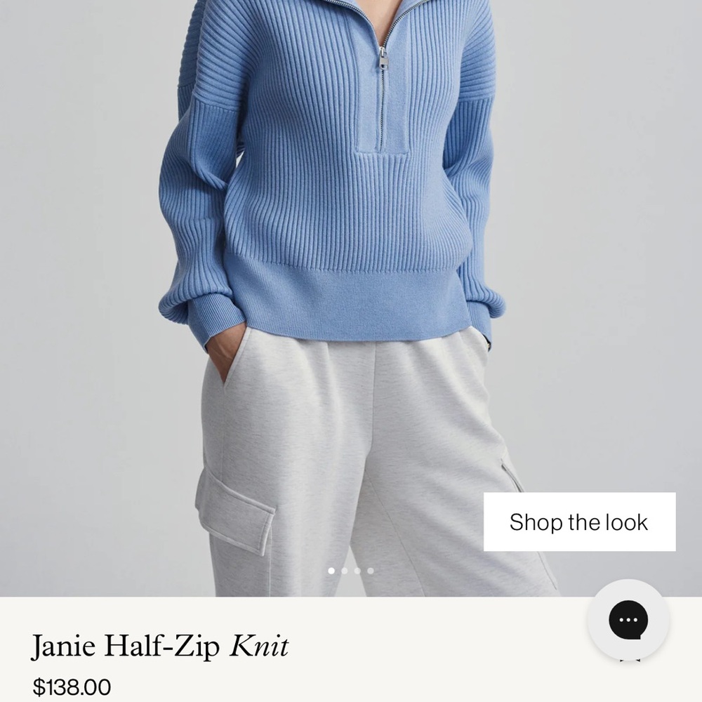 Varley Janie Half Zip Ribbed Sweater